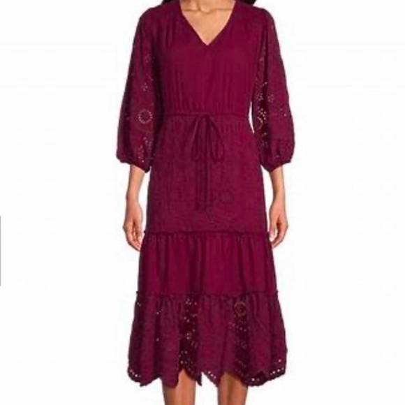 Nurture by Westbound Dresses & Skirts - New Nuture by Westbound Maroon Eyelet Dress size 2X